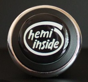 3D Start Button Decal Overlay BLACK-White Hemi Inside Image